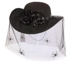 Cappello vedova nera rose e ragni 35x30x9 cm
