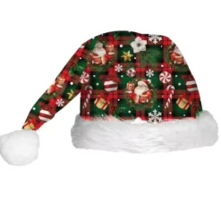 Cappello verde con figure natalizie