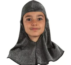 Cappuccio medievale grigio scuro per bambini