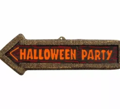 "Cartello fluorescente ""Festa di Halloween"" 56x17cm"