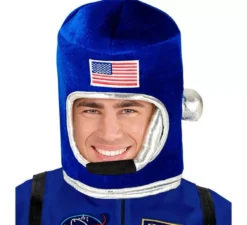 Casco blu da astronauta spaziale per adulto