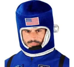 Casco blu da astronauta spaziale per adulto