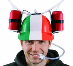 Casco da bere con bandiera italiana