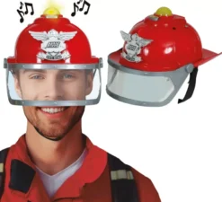 Casco da pompiere con sirena e luce