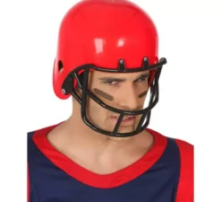 Casco da rugby rosso con protezione