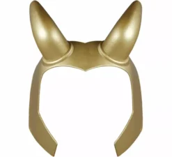 Casco da supereroe dorato con corna