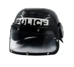 Casco nero della polizia antisommossa