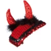 Casco o cappello da diavolo con paillettes e marabù