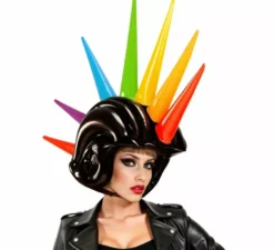 Casco punk gonfiabile da 90 cm con punte
