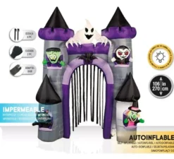 Castello gonfiabile di Halloween con LED da 270 cm