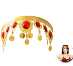 Cerchietto arabo con pietre rosse