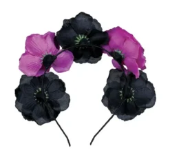 Cerchietto Catrina Fiori neri e viola