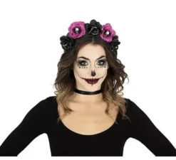Cerchietto Catrina Fiori neri e viola