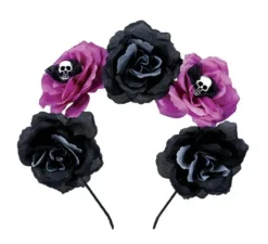 Cerchietto Catrina Fiori neri e viola