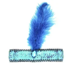 Cerchietto Charleston con Piuma e Paillettes in diversi colori