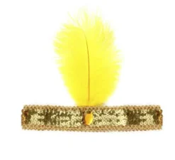 Cerchietto Charleston con Piuma e Paillettes in diversi colori