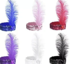 Cerchietto Charleston con piuma in vari colori