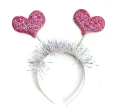 Cerchietto con cuore rosa scintillante