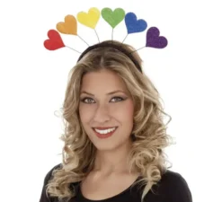Cerchietto con cuori arcobaleno
