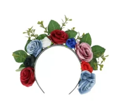 Cerchietto con fiori e foglie