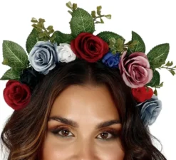 Cerchietto con fiori e foglie