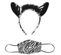 Cerchietto con orecchie di zebra con maschera