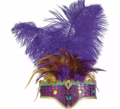 Cerchietto con piume lilla