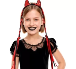 Cerchietto da diavolo con due trecce per bambini