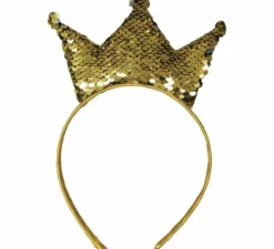 Cerchietto da principessa con paillettes dorate per adulto