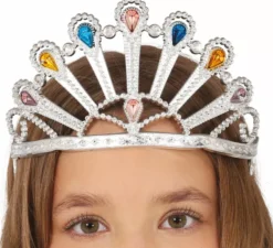 Cerchietto da principessa in argento con gemme
