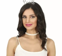 Cerchietto da sposa metallizzato argento