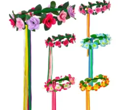 Cerchietto Fiore con Nastri Multicolor in 6 modelli assortiti