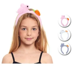 Cerchietto per bambini in peluche di coniglio in colori assortiti