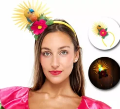 Cerchietto per pappagallo tropicale con luce