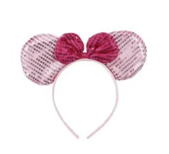 Cerchietto topo rosa con paillettes