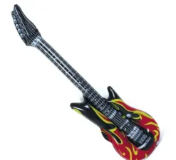 Chitarra rocker con fiamme gonfiabili da 90 cm