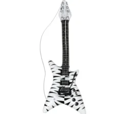 Chitarra Rockstar gonfiabile con stampa zebrata da 95 cm