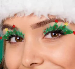 Ciglia verdi con stelle di Natale