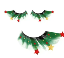 Ciglia verdi con stelle di Natale