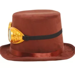 Cilindro marrone steampunk con occhiali