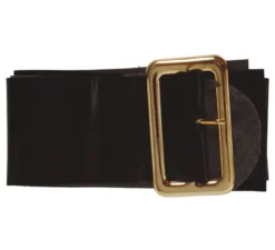 Cintura nera con fibbia dorata 120 cm