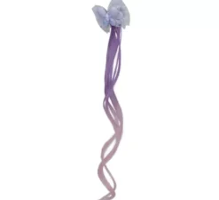 Ciocca di capelli lilla con farfalla, 35 cm
