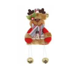 Ciondolo albero di Natale bambola renna vestita 19x16 cm
