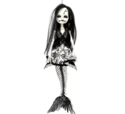 Ciondolo scheletro sirena nera da 40 cm