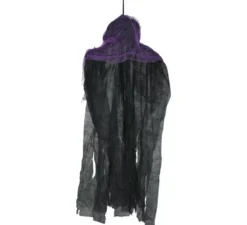 Ciondolo scheletro tunica nera e lilla, 90 cm