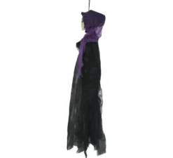 Ciondolo scheletro tunica nera e lilla, 90 cm