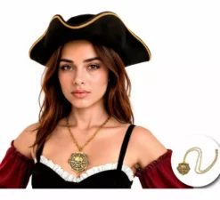 Ciondolo teschio pirata in oro
