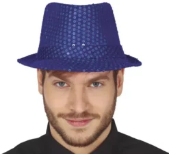 Classico cappello da gangster con paillettes in vari colori