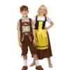Classico costume bavarese marrone e giallo per bambina