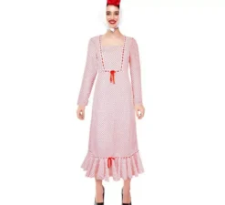 Classico costume da Chulapa bianco con pois rossi per donna